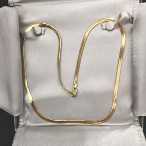 14k gold plated herringbone necklace chain 24"